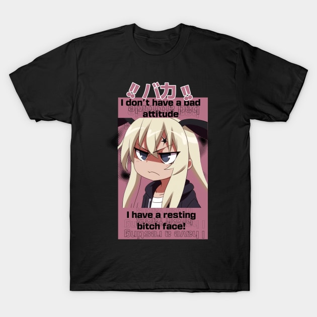 I don't have a bad attitude | resting bitch face T-Shirt by Depressed Bunny